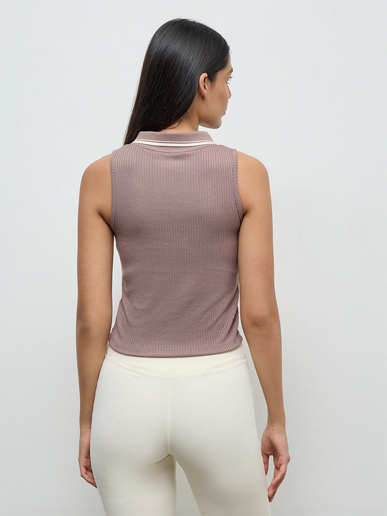 Nuoflexx Mauve Ribbed Top