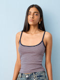 Nuon Pink Striped Cotton Tank Top