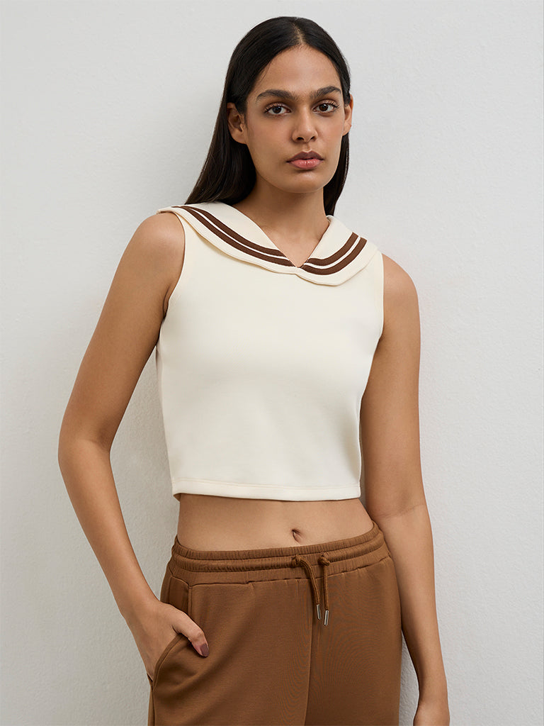 Nuoflexx Cream Striped Top