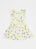 HOP Kids Girls Off-White Fruits Printed Cotton-Blend A-Line Dress