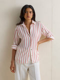Wardrobe Ivory Striped Satin Shirt