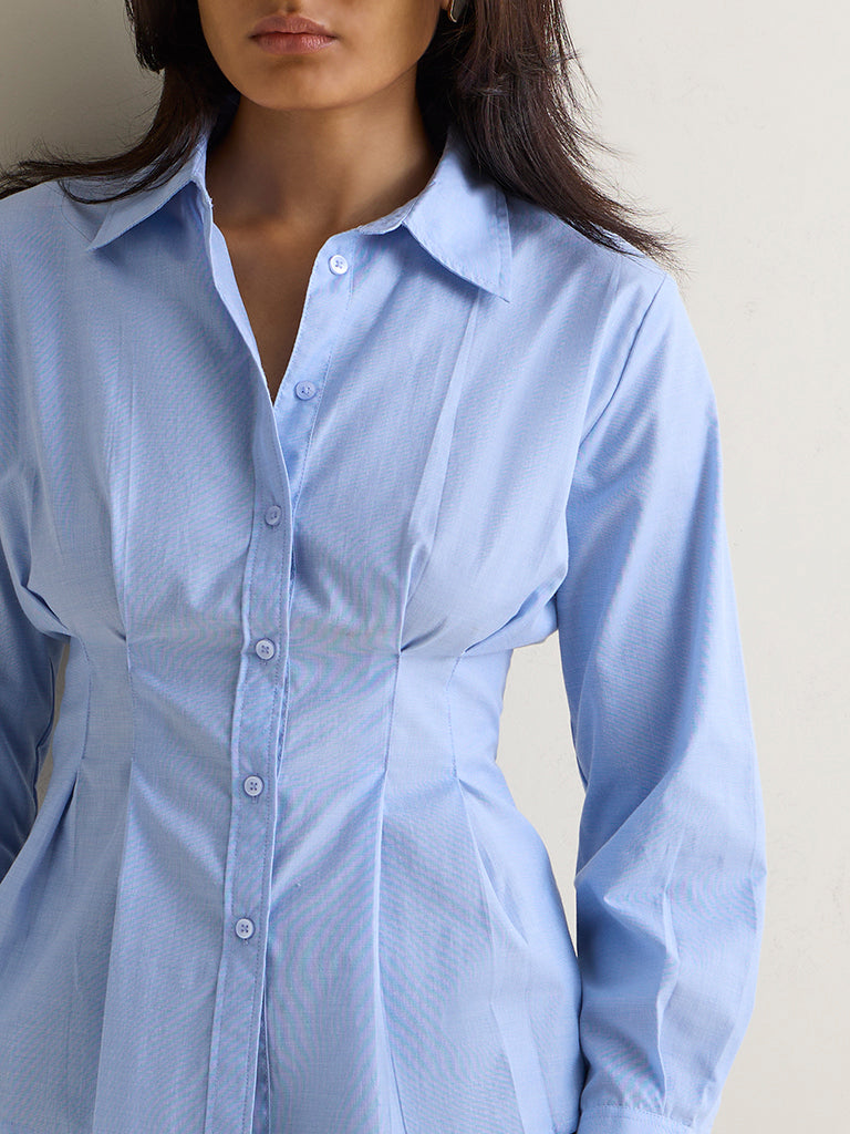 Wardrobe Blue Solid Shirt