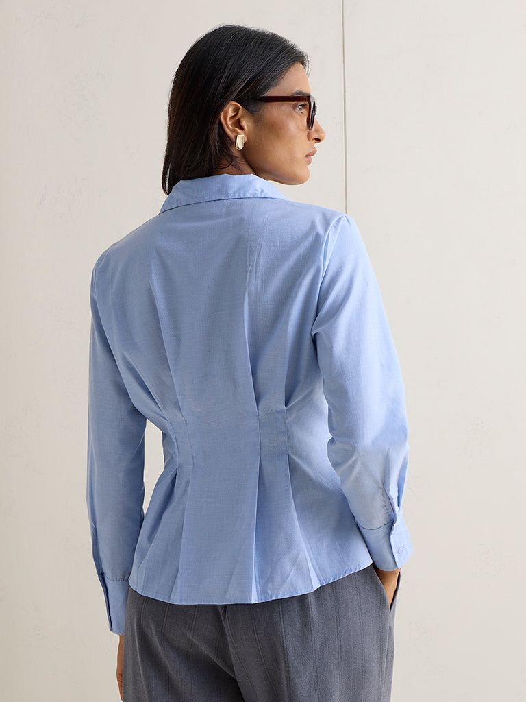 Wardrobe Blue Solid Shirt