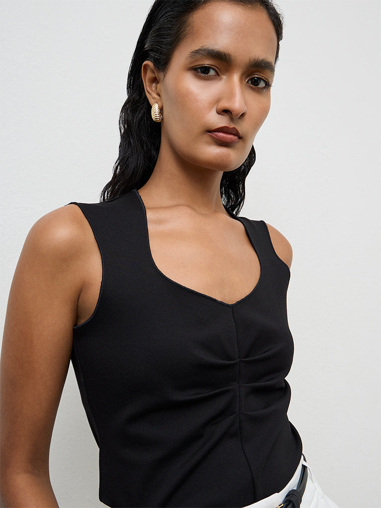 Wardrobe Black Ruched Top