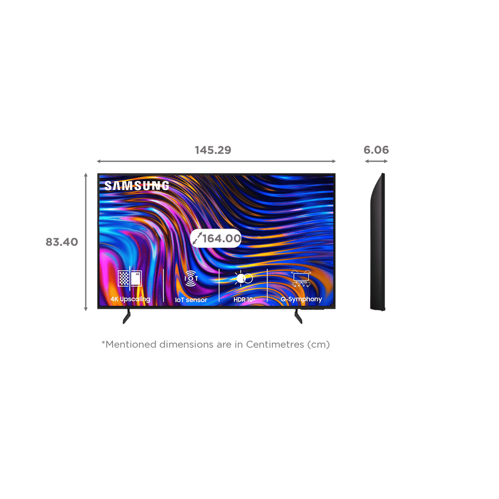 SAMSUNG DUE70 165.1 cm (65 inch) 4K Ultra HD LED Tizen OS TV with Crystal Processor 4K