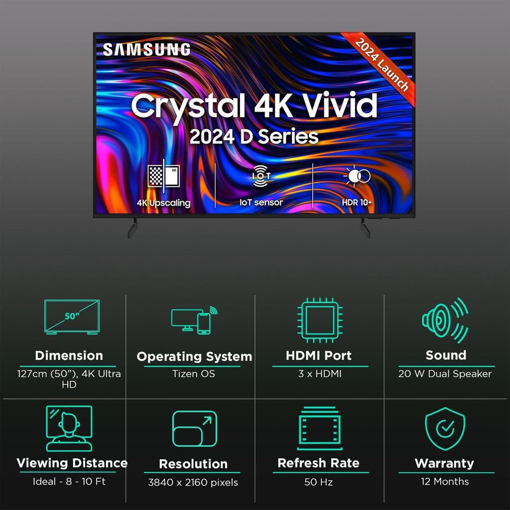 SAMSUNG DUE70 127 cm (50 inch) 4K Ultra HD LED Tizen OS TV with Crystal Processor 4K