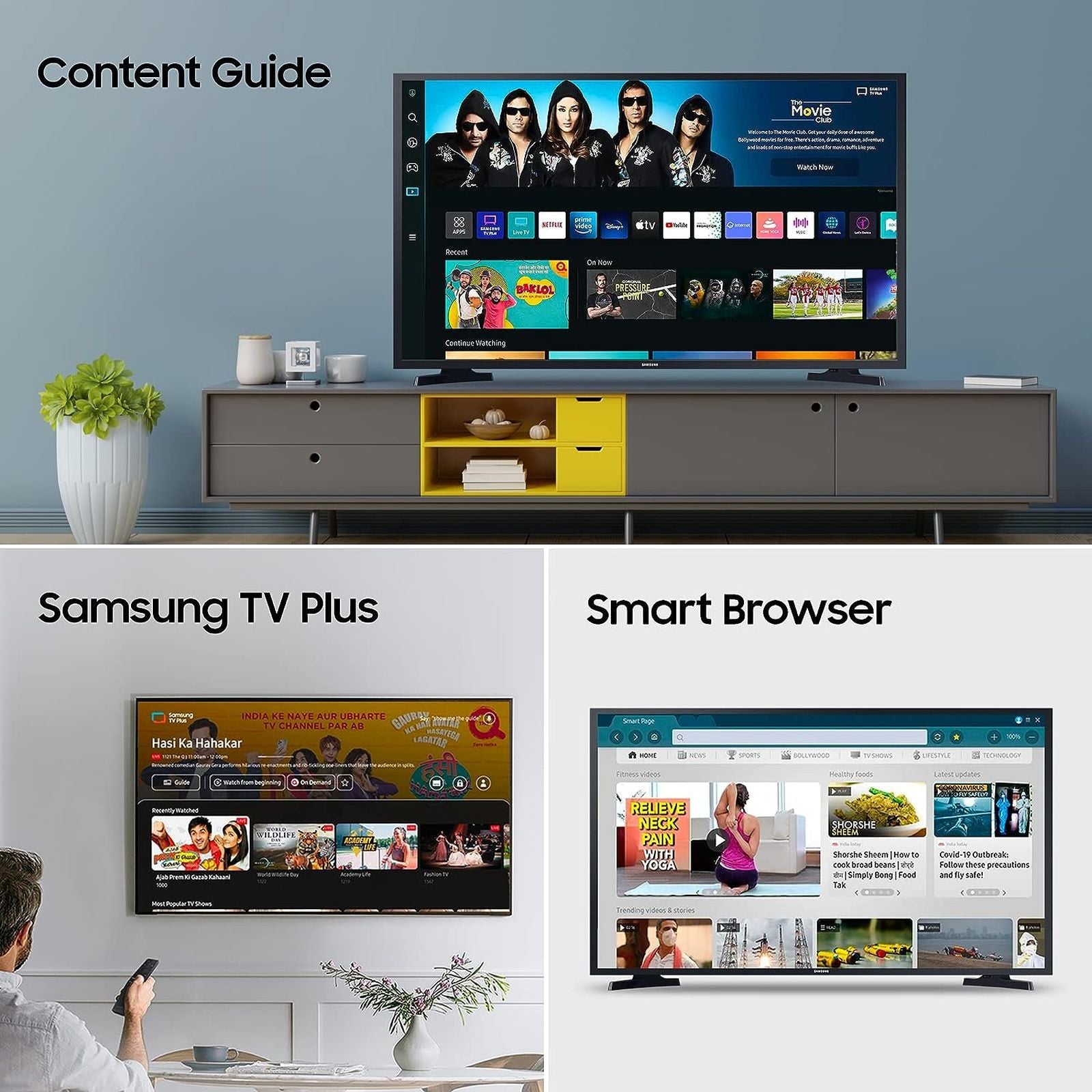 SAMSUNG T4380A Series 80 cm (32 inch) HD Ready LED Smart Tizen TV with PurColor (2022 model)