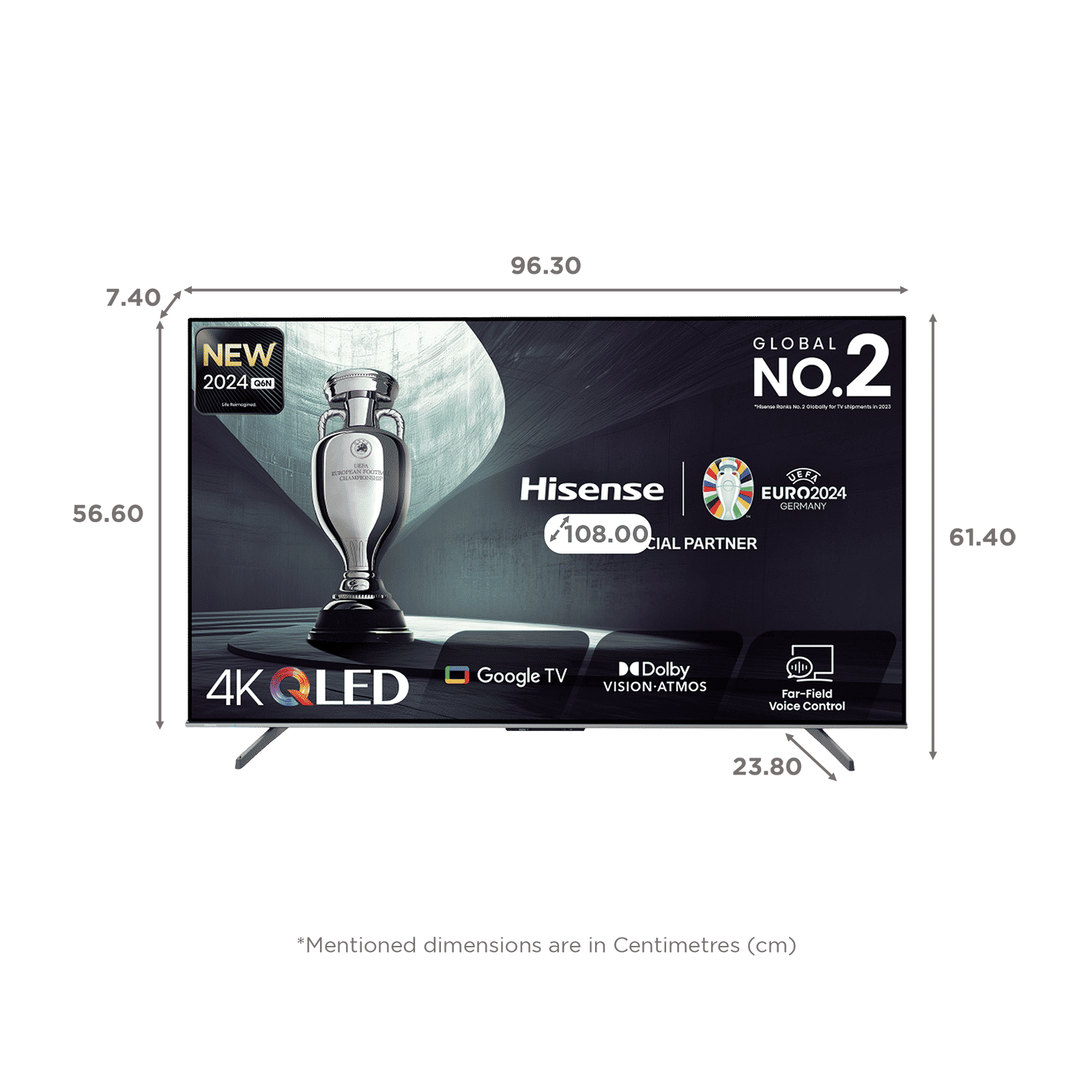 Hisense Q6N 109.22 cm (43 inch) QLED 4K Ultra HD Smart Google TV with 4K AI Upscaler (2024 model)