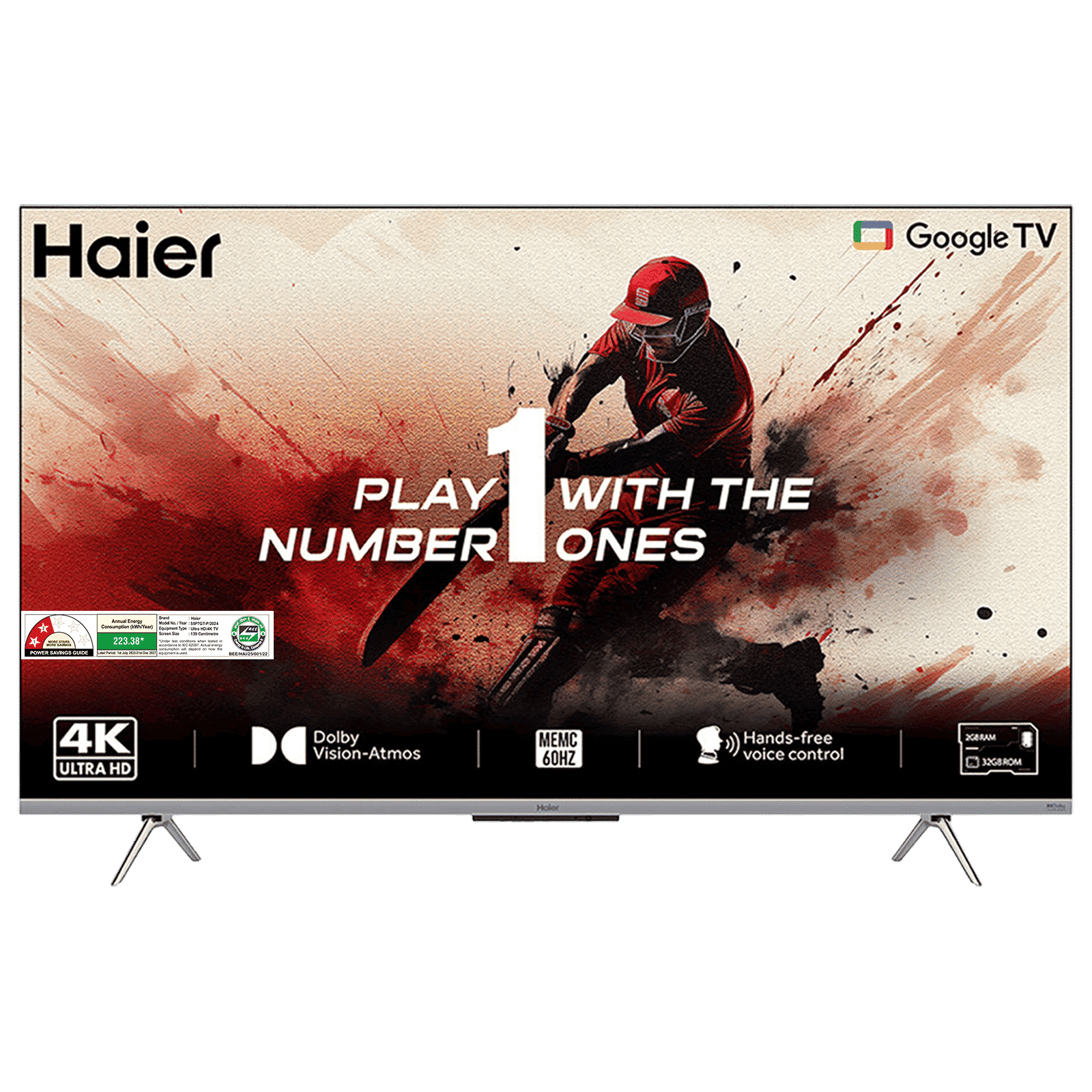 Haier P7 Series 140 cm (55 inch) 4K Ultra HD LED Smart Google TV with Dolby Vision & Dolby Atmos (2024 model)
