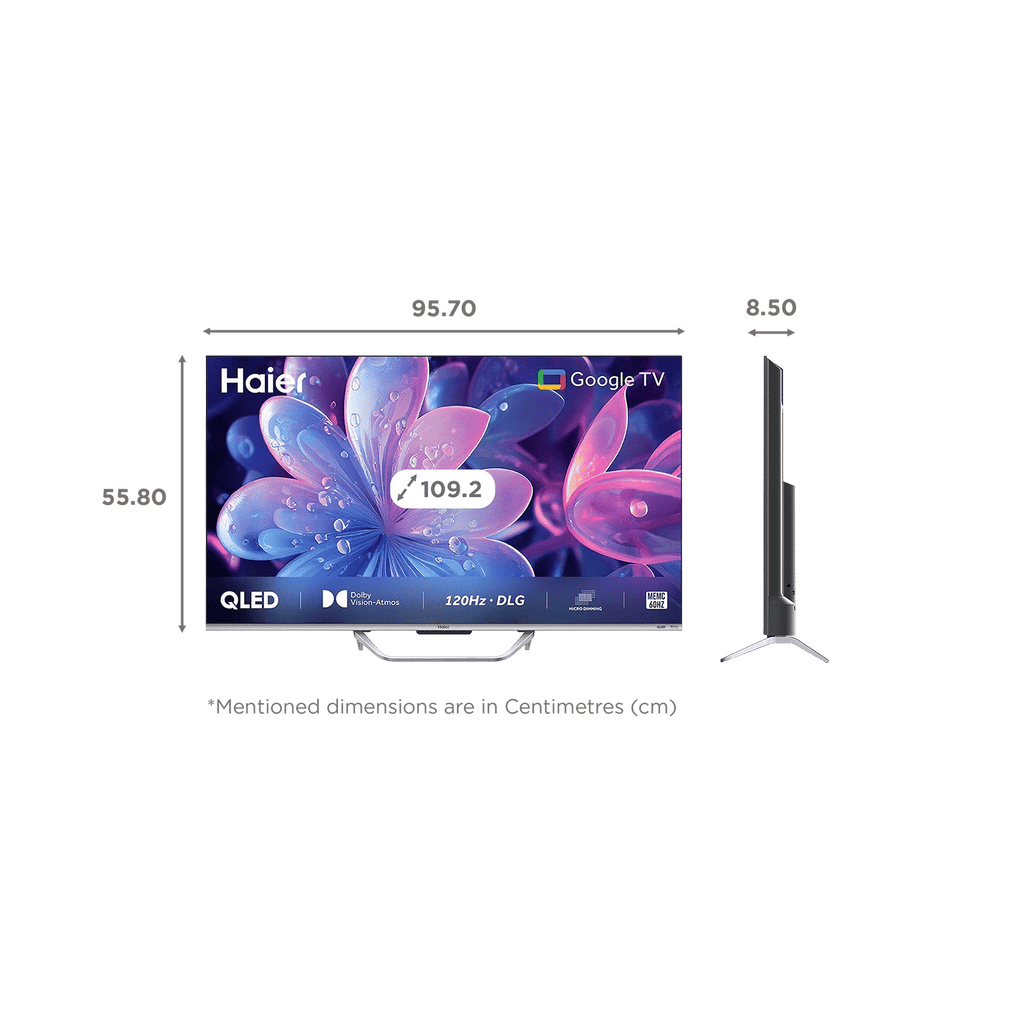 Haier S800QT 109.22 cm (43 inch) 4K Ultra HD QLED Smart Google TV with Dolby Vision & Dolby Atmos (2024 model)