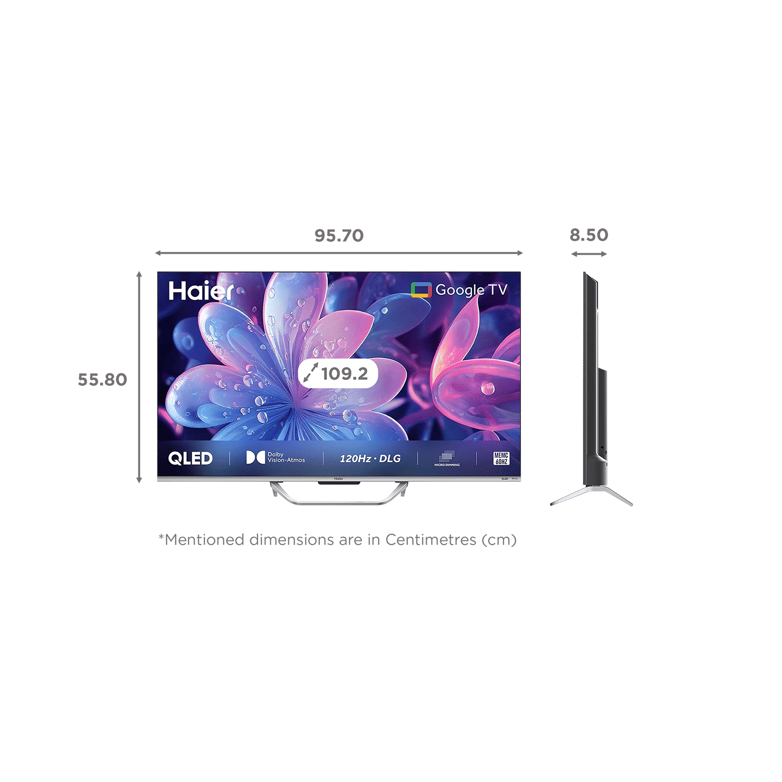 Haier S800QT 109.22 cm (43 inch) 4K Ultra HD QLED Smart Google TV with Dolby Vision & Dolby Atmos (2024 model)
