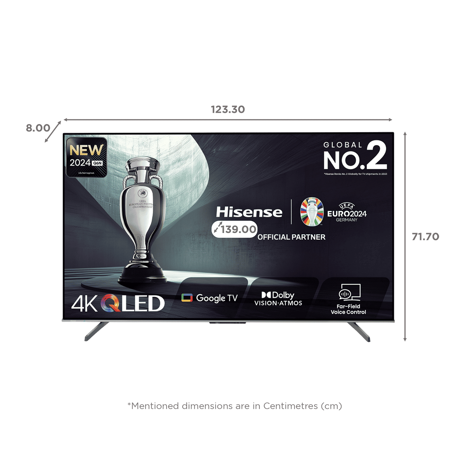 Hisense Q6N 139 cm (55 inch) QLED 4K Ultra HD Google TV with Dolby Vision & Dolby Atmos (2024 model)