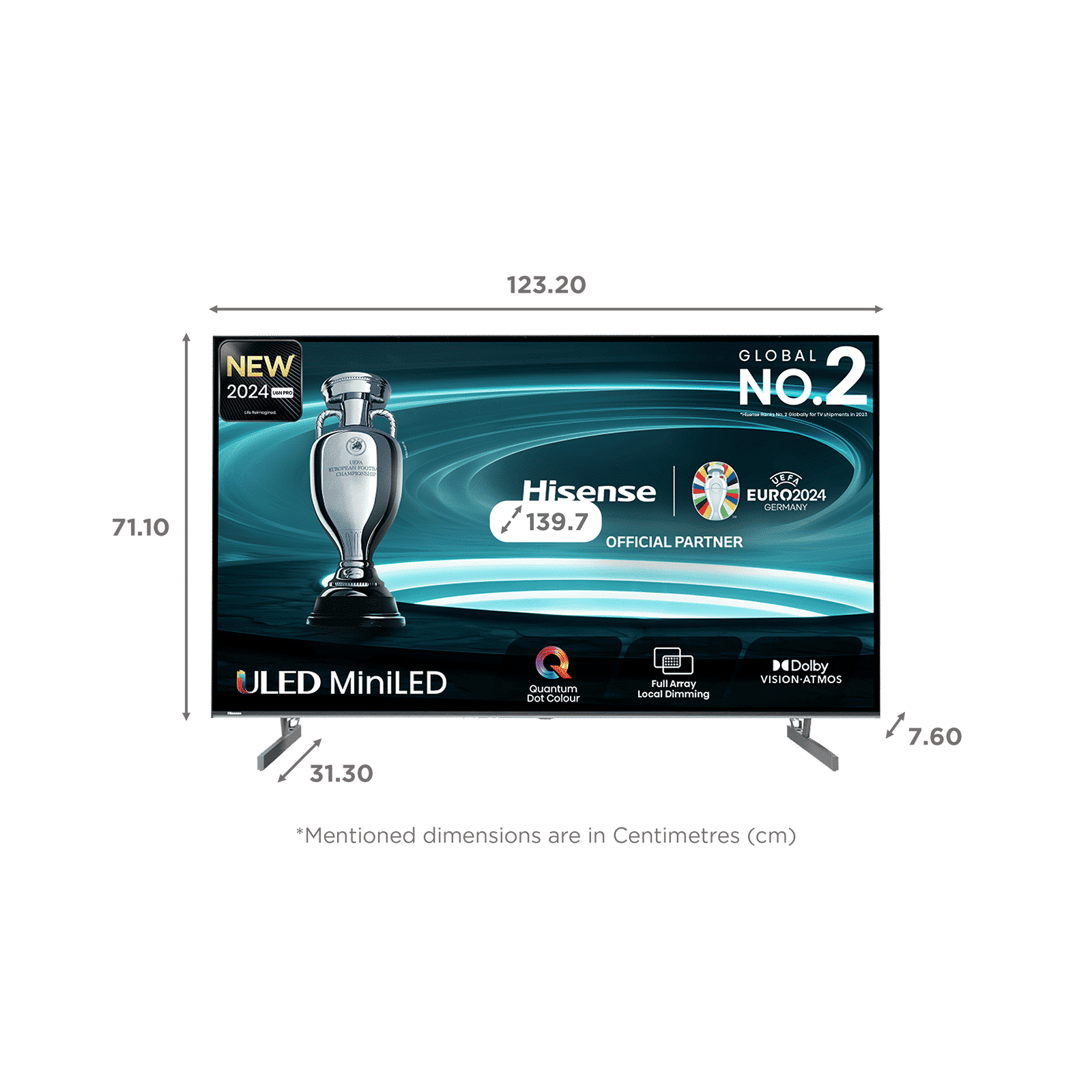 Hisense U6N Pro 139.7 cm (55 inch) 4K Ultra HD Mini LED Smart VIDAA TV with Dolby Vision & Dolby Atmos (2024 model)