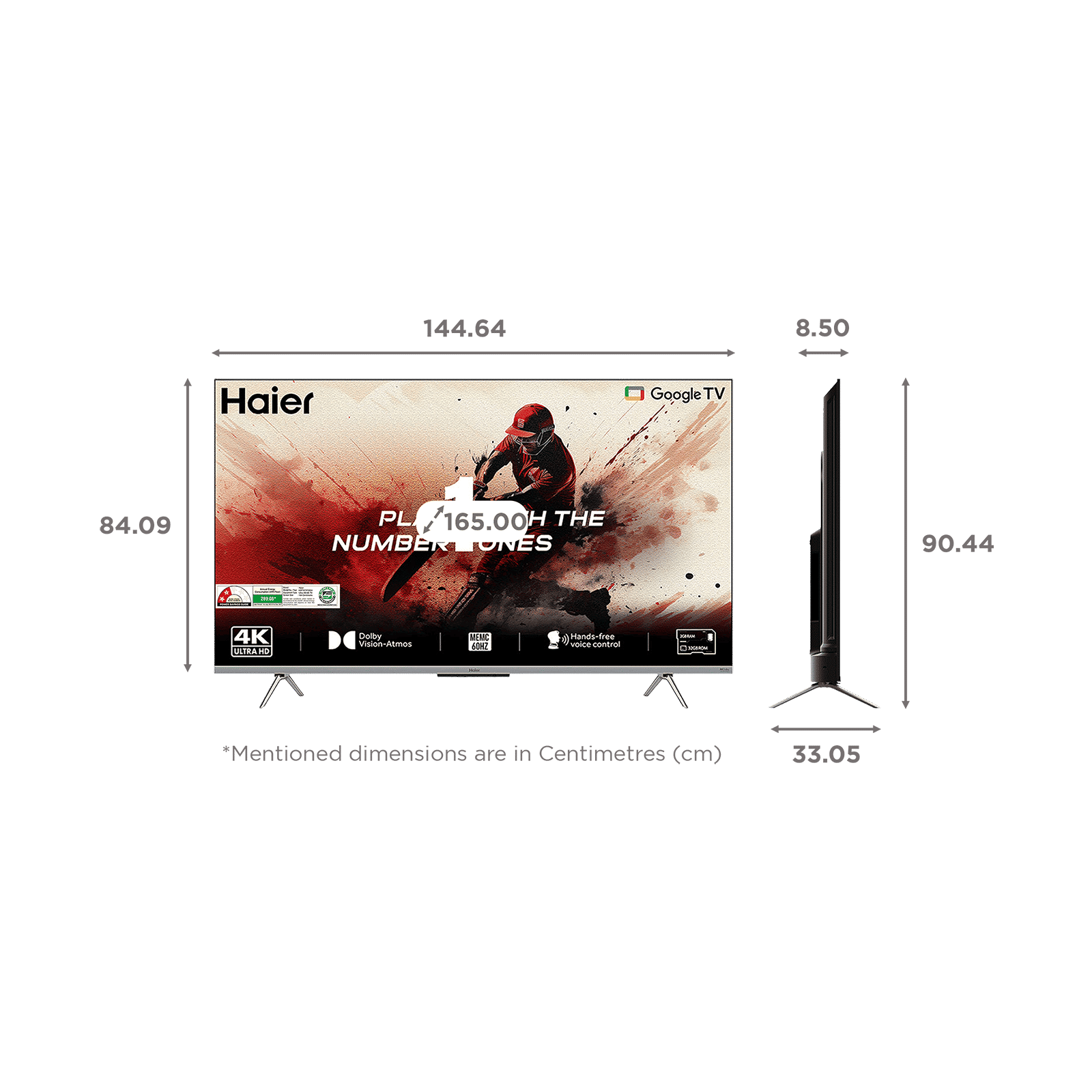 Haier P7 Series 165 cm (65 inch) 4K Ultra HD LED Smart Google TV with Dolby Vision & Dolby Atmos (2024 model)