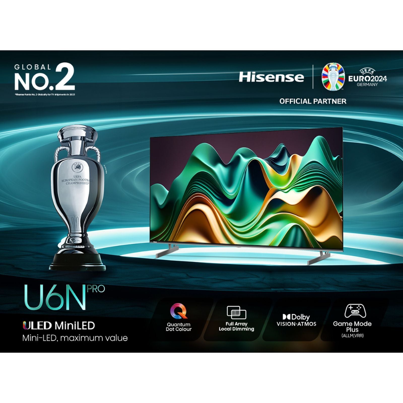 Hisense U6N Pro 165.1 cm (65 inch) 4K Ultra HD Mini LED Smart VIDAA TV with Dolby Vision & Dolby Atmos (2024 model)