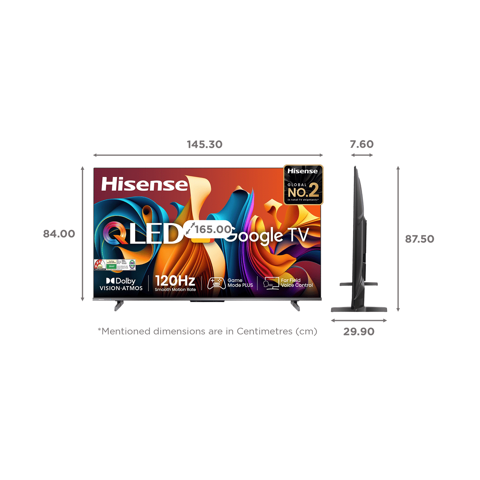 Hisense Q6N 165.1 cm (65 inch) QLED 4K Ultra HD Smart Google TV with 4K AI Upscaler (2024 model)