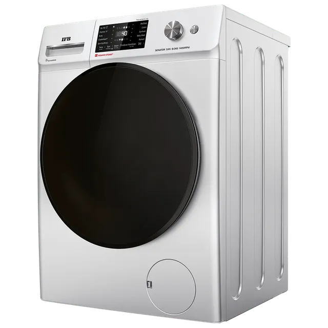 IFB 8 Kg 5 Star Powered by AI with 9 Swirl Wash, WiFi, Fully Automatic Front Load Washing Machine (Senator SXN 8014, Steam Refresh Program with Eco Inverter, Rich Silver)(Touched Up)