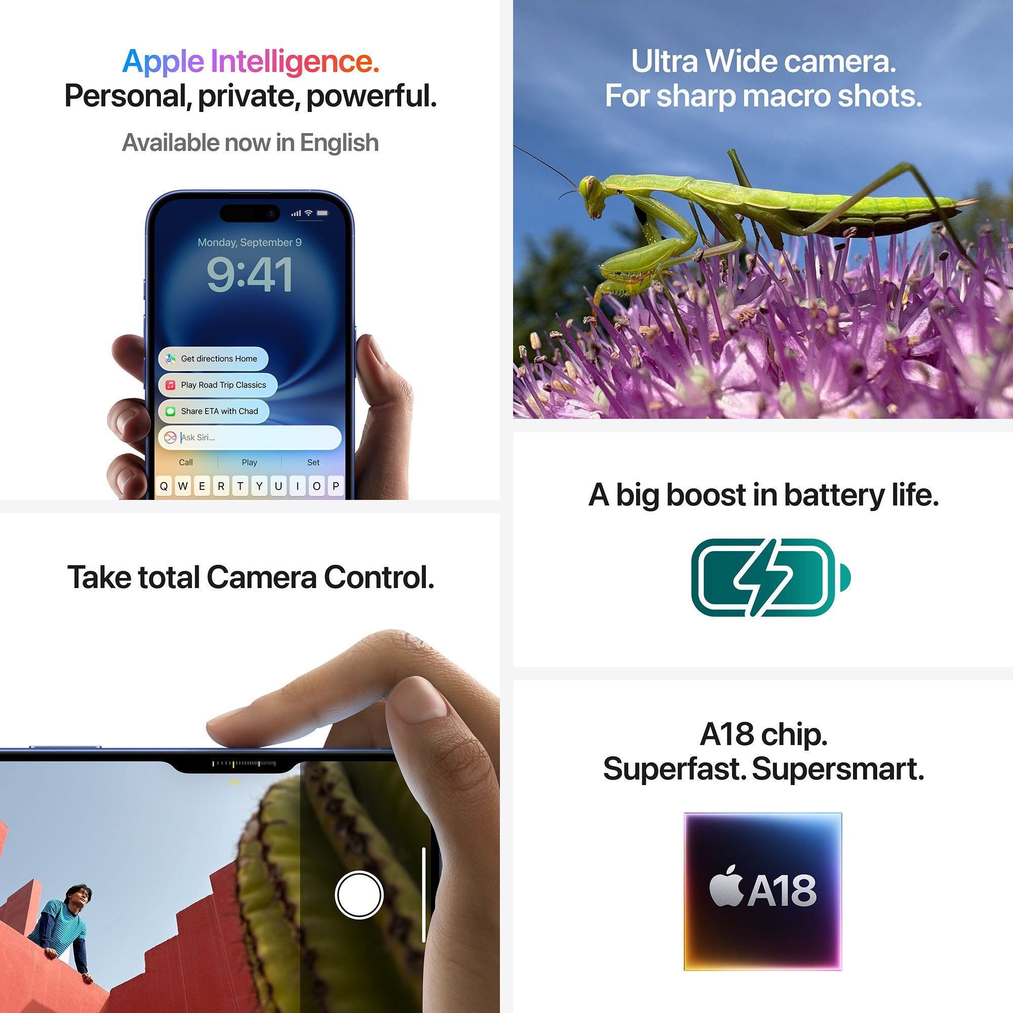 Apple iPhone 16 (128GB, White)