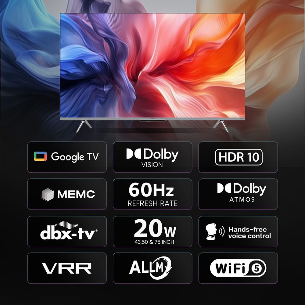 Haier P7 Series 190.5 cm (75 inch) LED 4K Ultra HD Smart Smart Google TV with Dolby Digital Decoder (2024 model)