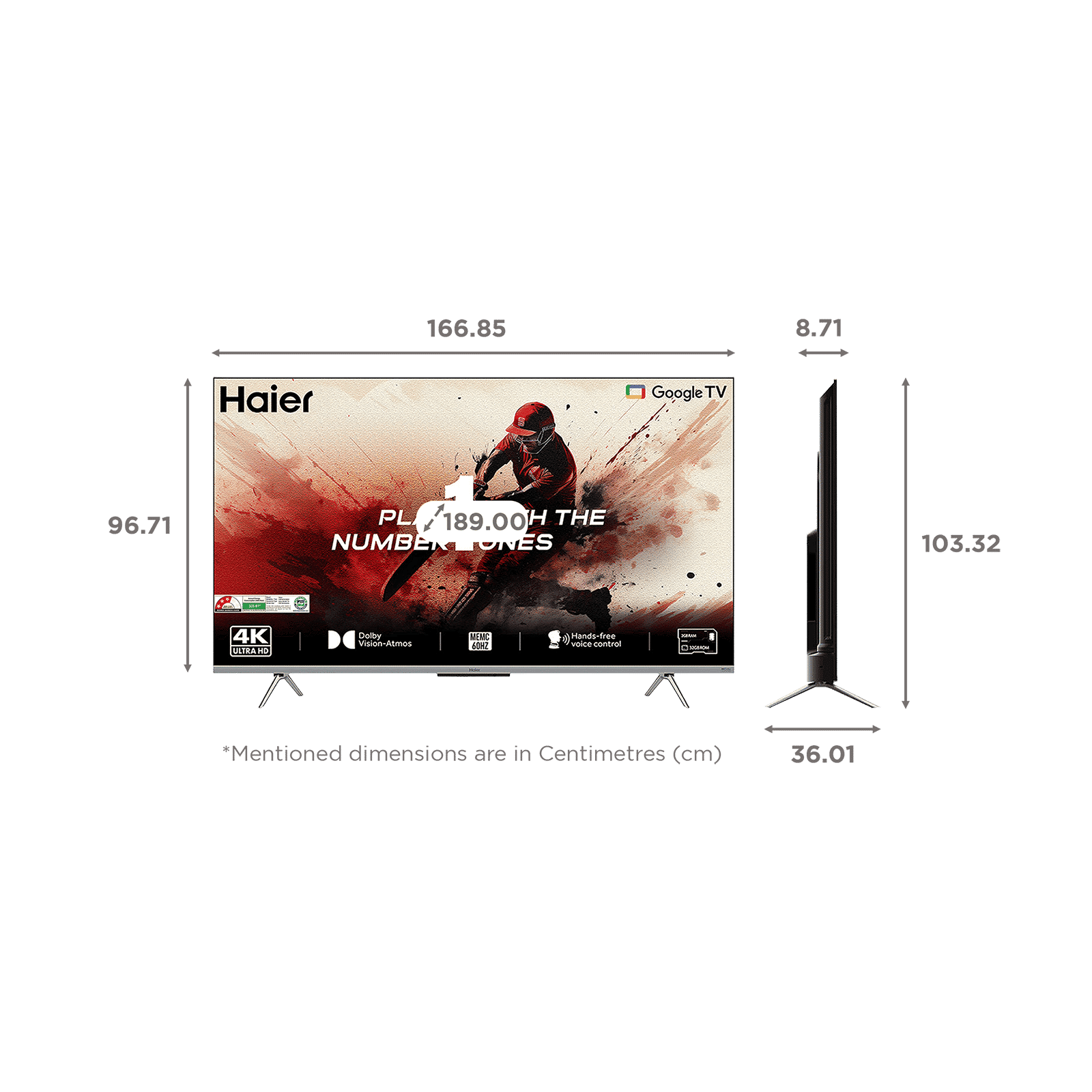Haier P7 Series 190.5 cm (75 inch) LED 4K Ultra HD Smart Smart Google TV with Dolby Digital Decoder (2024 model)
