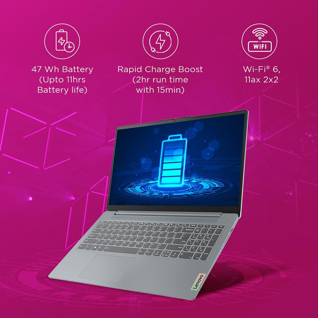 Lenovo IdeaPad Slim 3 15AMN8 AMD Ryzen 3 7320U Thin & Light Laptop (8GB, 512GB SSD, Windows 11 Home, 15.6 inch Full HD Display, MS Office 2024, Arctic Grey, 1.62 KG)