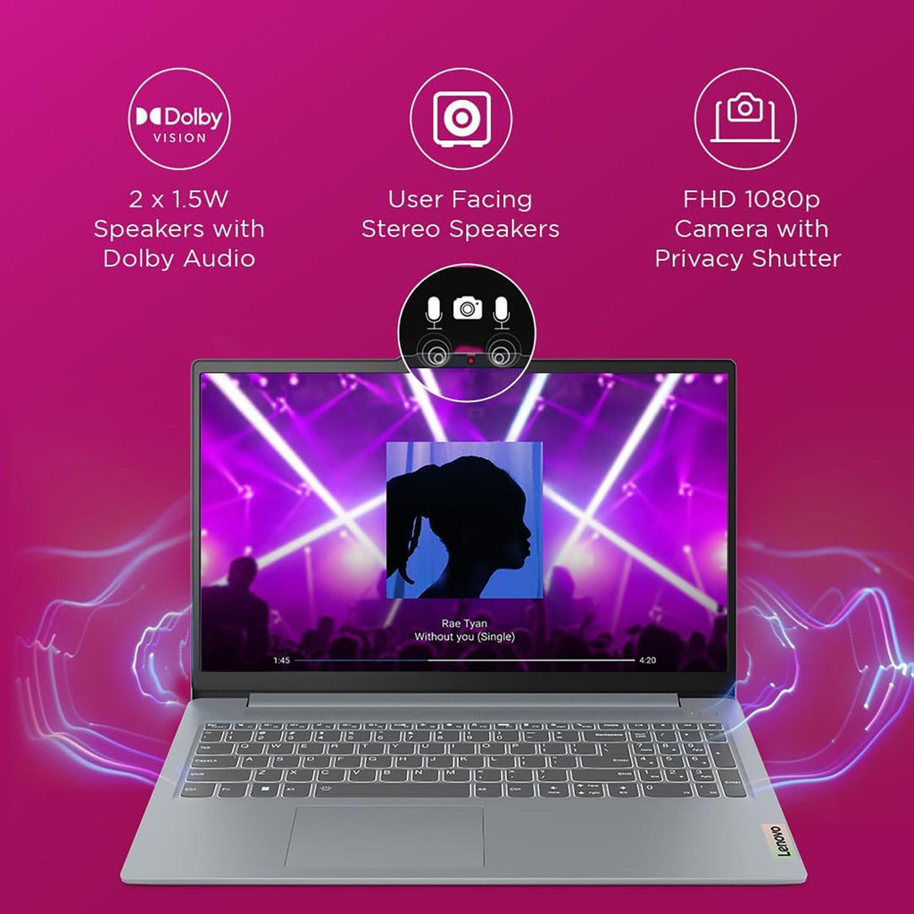 Lenovo IdeaPad Slim 3 15IAH8 Intel Core i5 12th Gen Thin & Light Laptop (16GB, 512GB SSD, Windows 11 Home, 15.6 inch Full HD IPS Display, MS Office 2024, Arctic Grey, 1.62 KG)