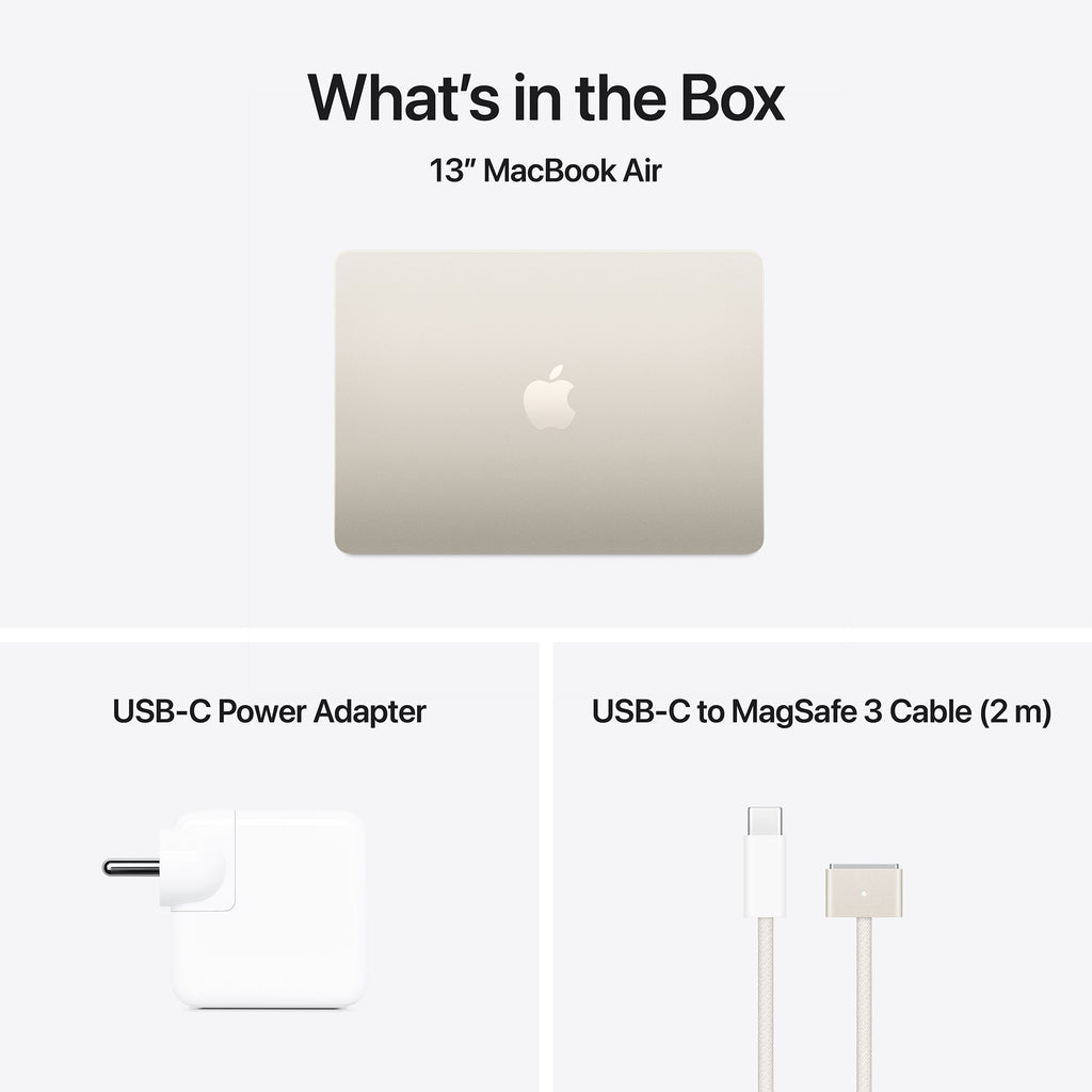 Apple MacBook Air (13.6 inch, M4, 16GB, 512GB, macOS, Starlight)