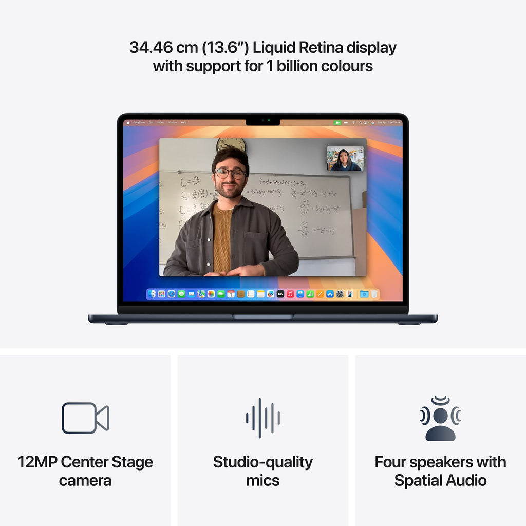 Apple MacBook Air (13.6 inch, M4, 16GB, 512GB, macOS, Midnight)