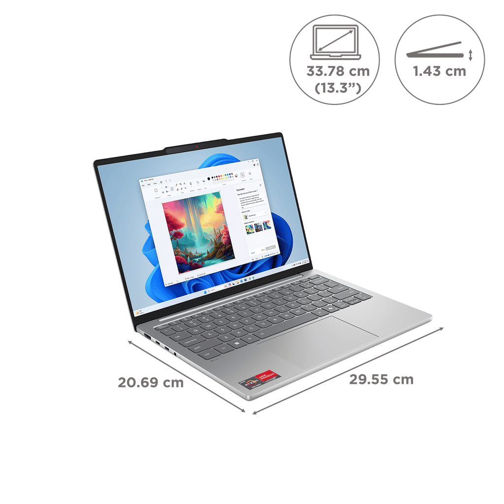 Lenovo IdeaPad Slim 5 13ARP10 AMD Ryzen 7 Thin & Light Laptop (16GB, 512GB SSD, Windows 11 Home, 13.3 inch WUXGA IPS Display, MS Office Home 2024, Cloud Grey, 1.15 KG)