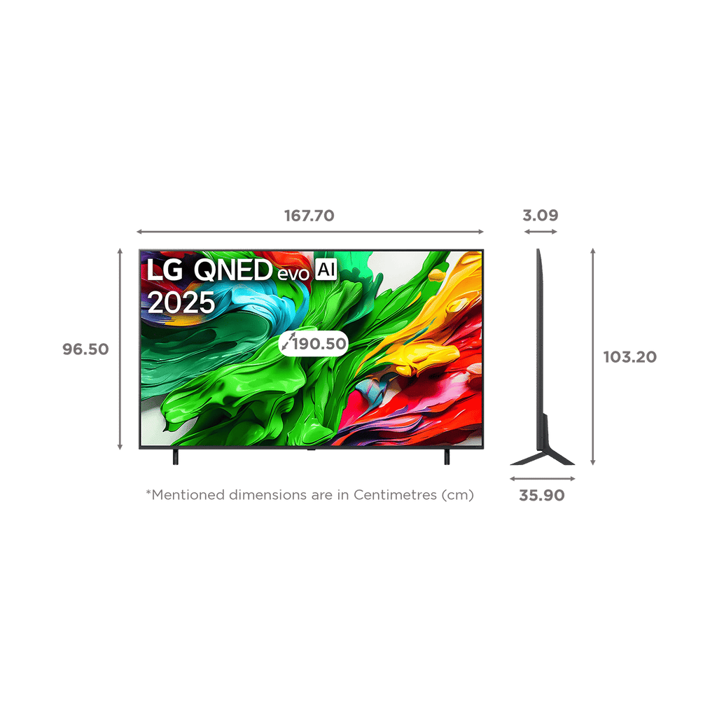 LG 190.5 cm (75 inch) 4K QNED MiniLed Smart WebOS TV with Dolby Vision & Dolby Atmos (2025 Model)
