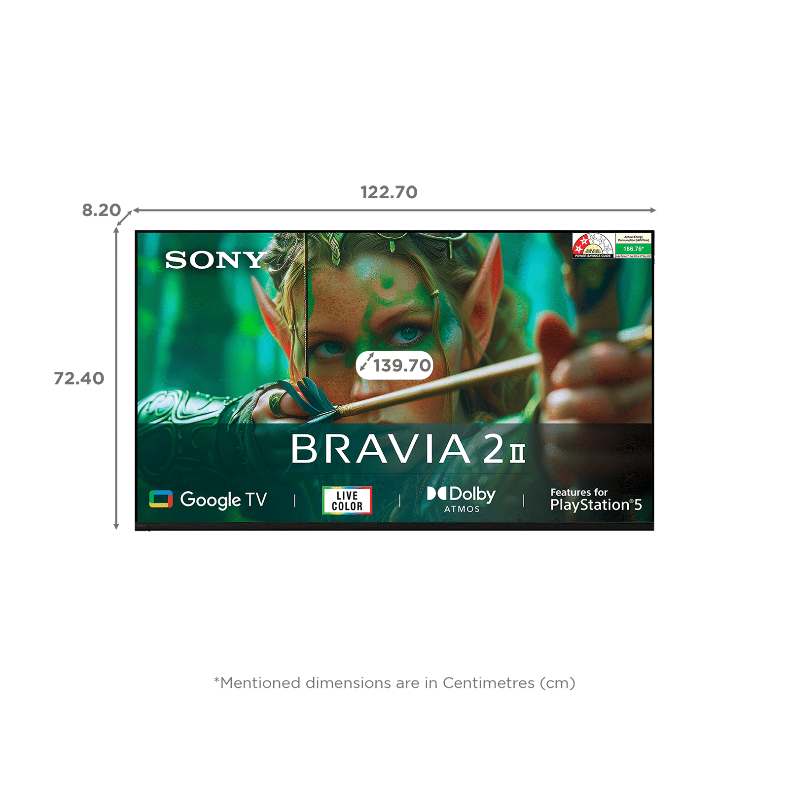 SONY BRAVIA 2 II 139.7 cm (55 inch) 4K Ultra HD LED Smart Google TV with Built- in Chromecast (2025 model)
