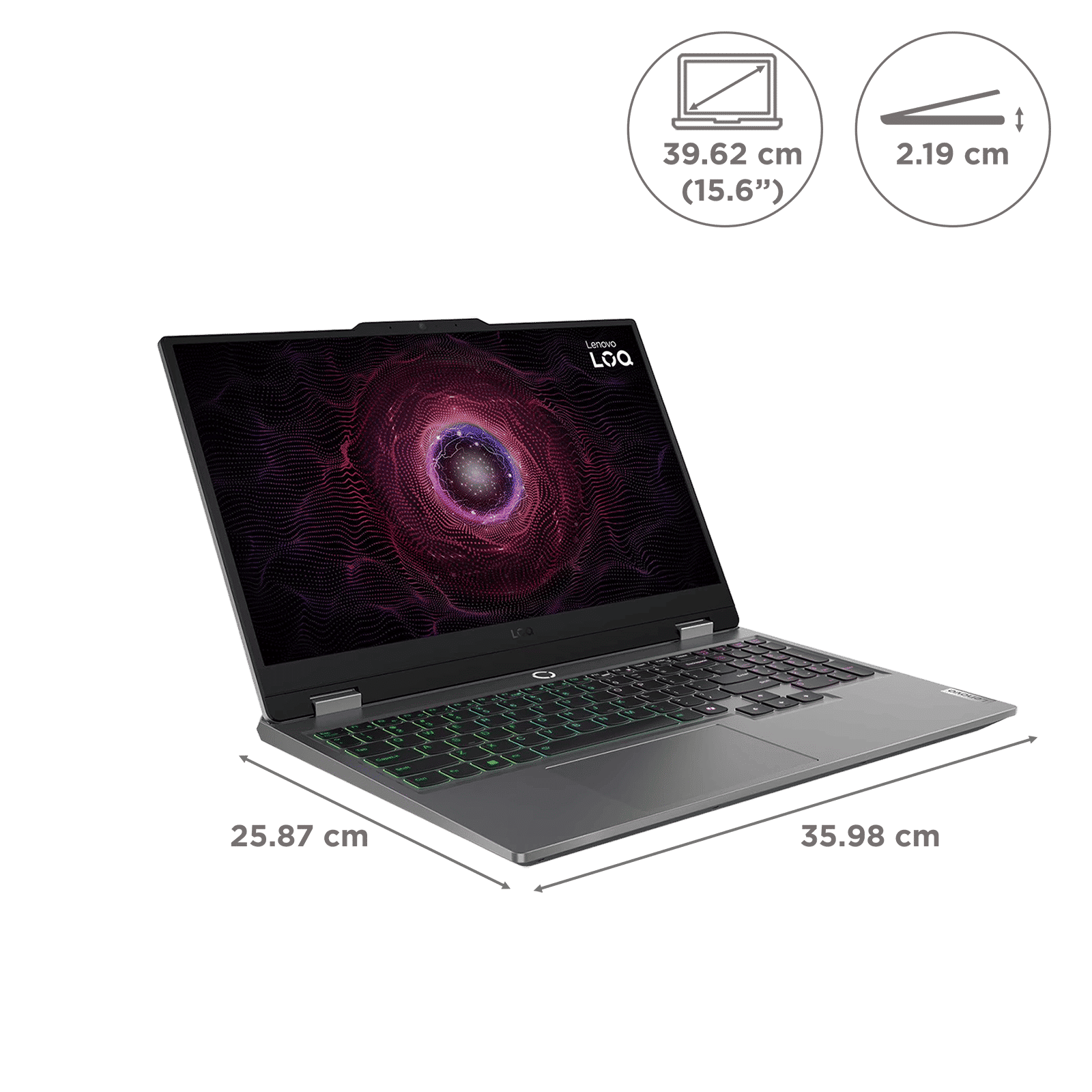 Lenovo LOQ 15ARP9 AMD Ryzen 5 Gaming Laptop (24GB, 512GB SSD, Windows 11 Home, 6GB Graphics, 15.6 inch 144 Hz Full HD IPS Display, NVIDIA GeForce RTX 3050, MS Office Home 2024, Luna Grey, 2.38 KG)