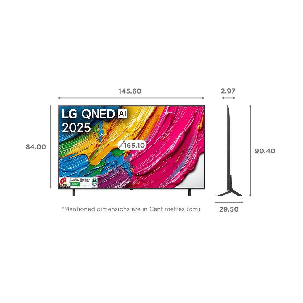 LG QNED 8BA 165.1 cm (65 inch) QNED 4K Ultra HD Smart WebOS TV with Dolby Atmos (2025 Model)