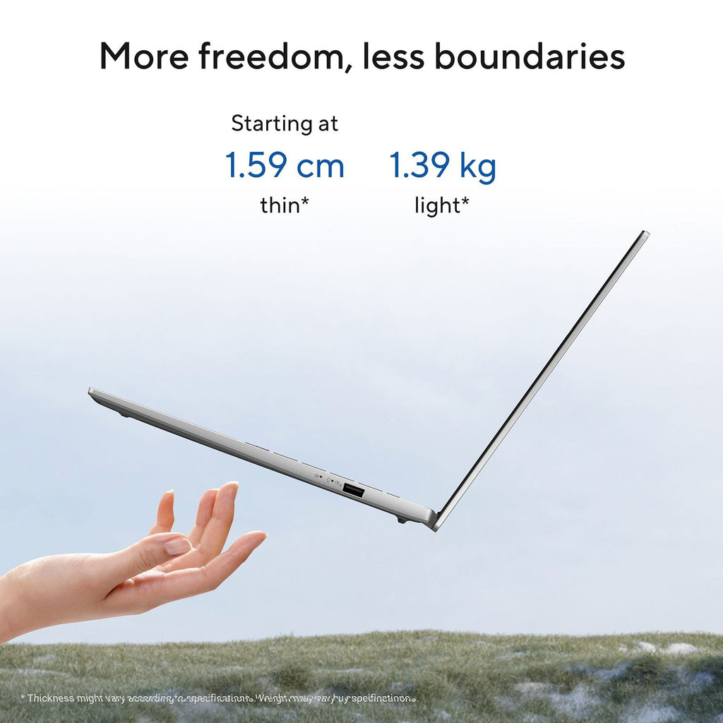 ASUS Vivobook S14 S3407CA-LY060WS Intel Core Ultra 5 Thin & Light Laptop (16GB, 512GB SSD, Windows 11, 14 inch WUXGA IPS Display, MS Office 2024, Cool Silver, 1.40 KG)