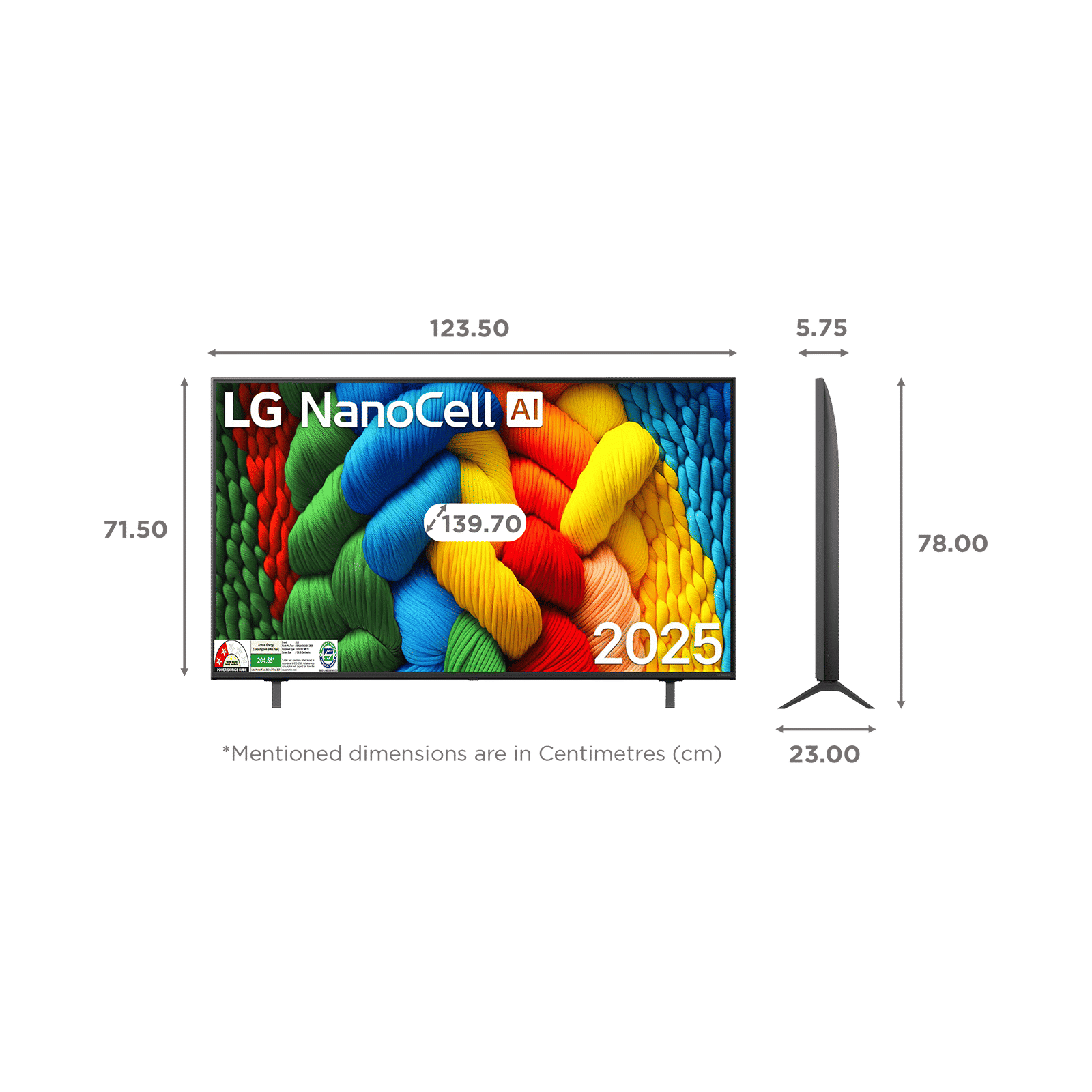 LG NanoCell AI NANO83 139.7 cm (55 inch) 4K Ultra HD Smart WebOS TV with Dolby Atmos (2025 Model)