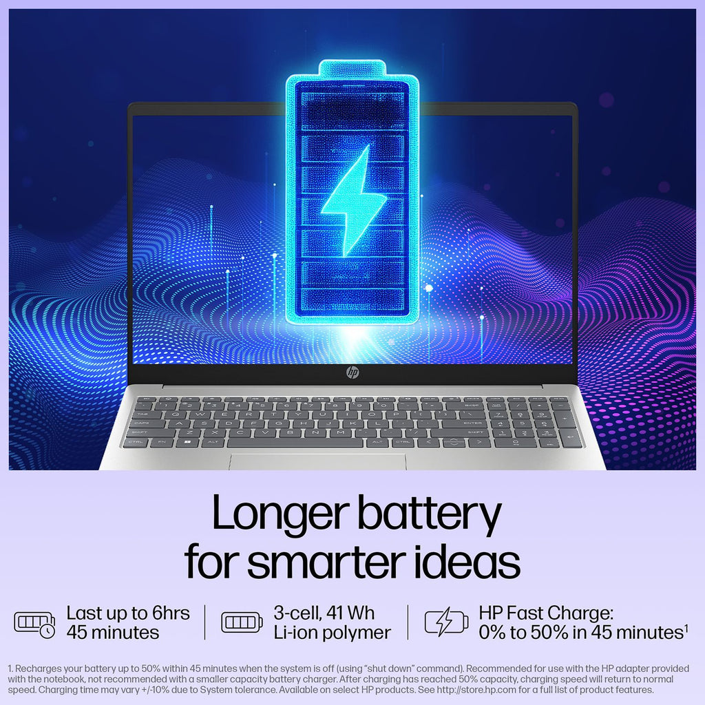 HP 15-fd1284TU Intel Core 3 Thin & Light Laptop (16GB, 512GB SSD, Windows 11 Home, 15.6 inch Full HD Display, Natural Silver, 1.65 KG)