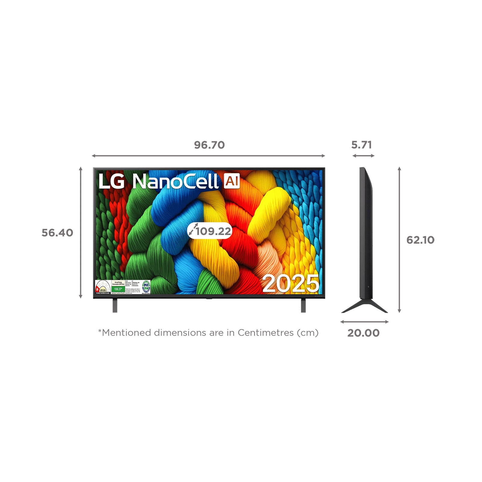 LG NanoCell AI NANO83 109.22 cm (43 inch) 4K Ultra HD Smart WebOS TV with Dolby Atmos (2025 Model)