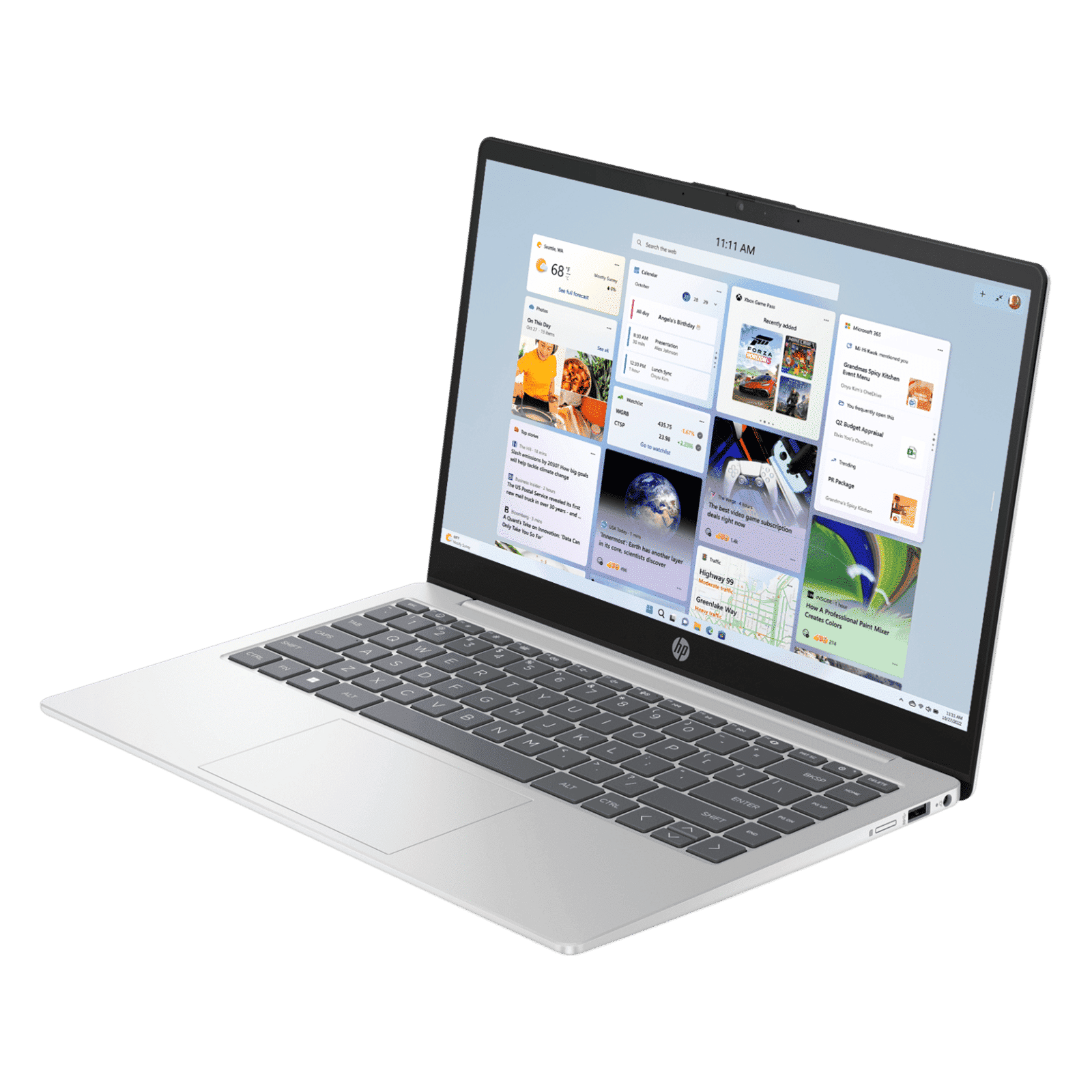 HP 14-gr1028TU Intel Core Ultra 7 Thin & Light Laptop (16GB, 512GB SSD, Windows 11 Home, 14 inch Full HD Display, Natural Silver, 1.4 KG)