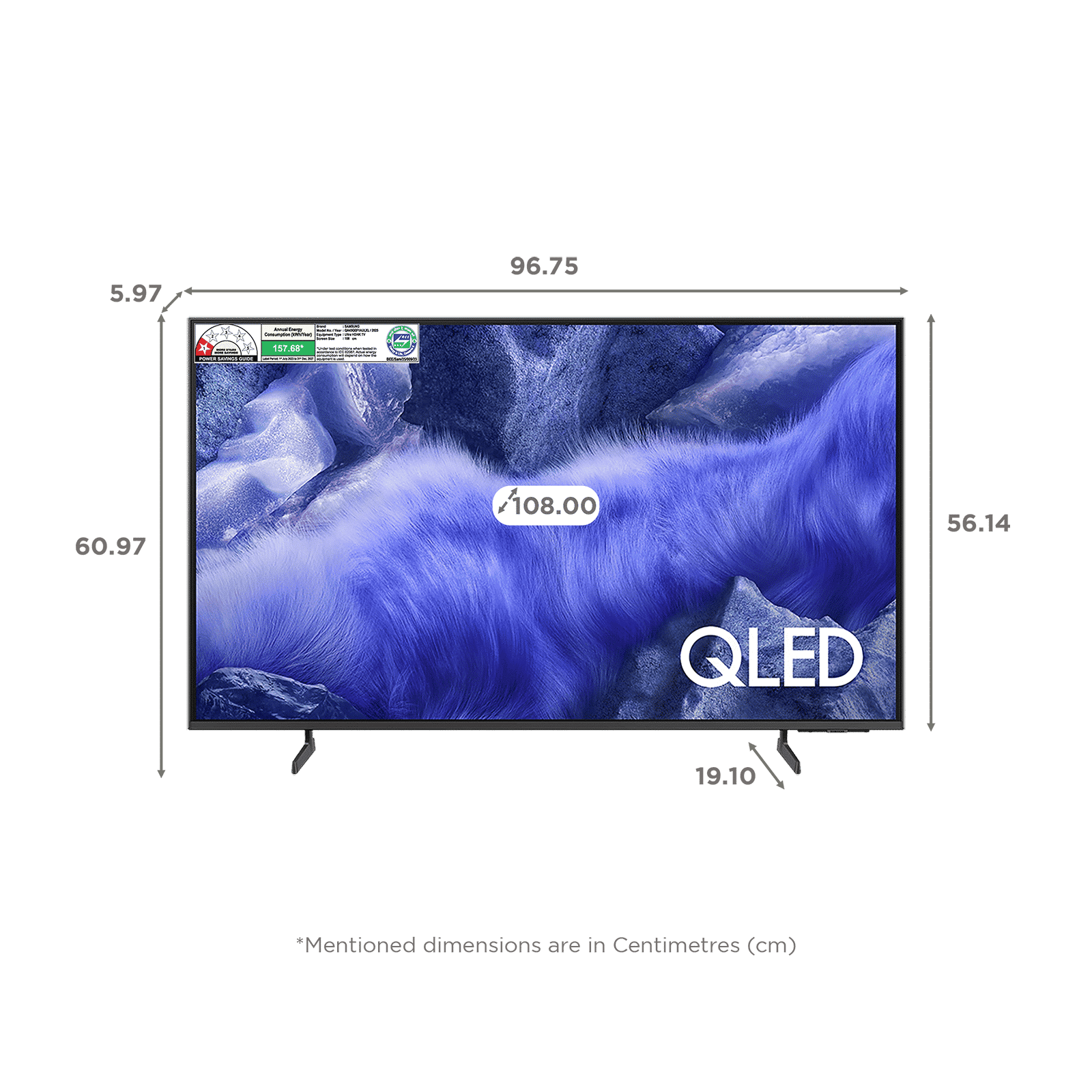 SAMSUNG QEF1 109.22 cm (43 inch) 4K Ultra HD QLED Smart Tizen TV with Google Assistant (2025 model)