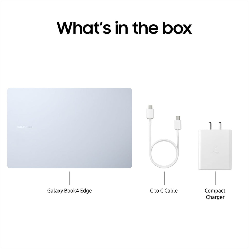 SAMSUNG Galaxy Book4 Edge Qualcomm Snapdragon X Thin & Light Laptop (16GB, 512GB eUFS, Windows 11 Home, 15.59 inch Full HD IPS Display, MS Office Home & Student 2024, Sapphire Blue, 1.5 KG)