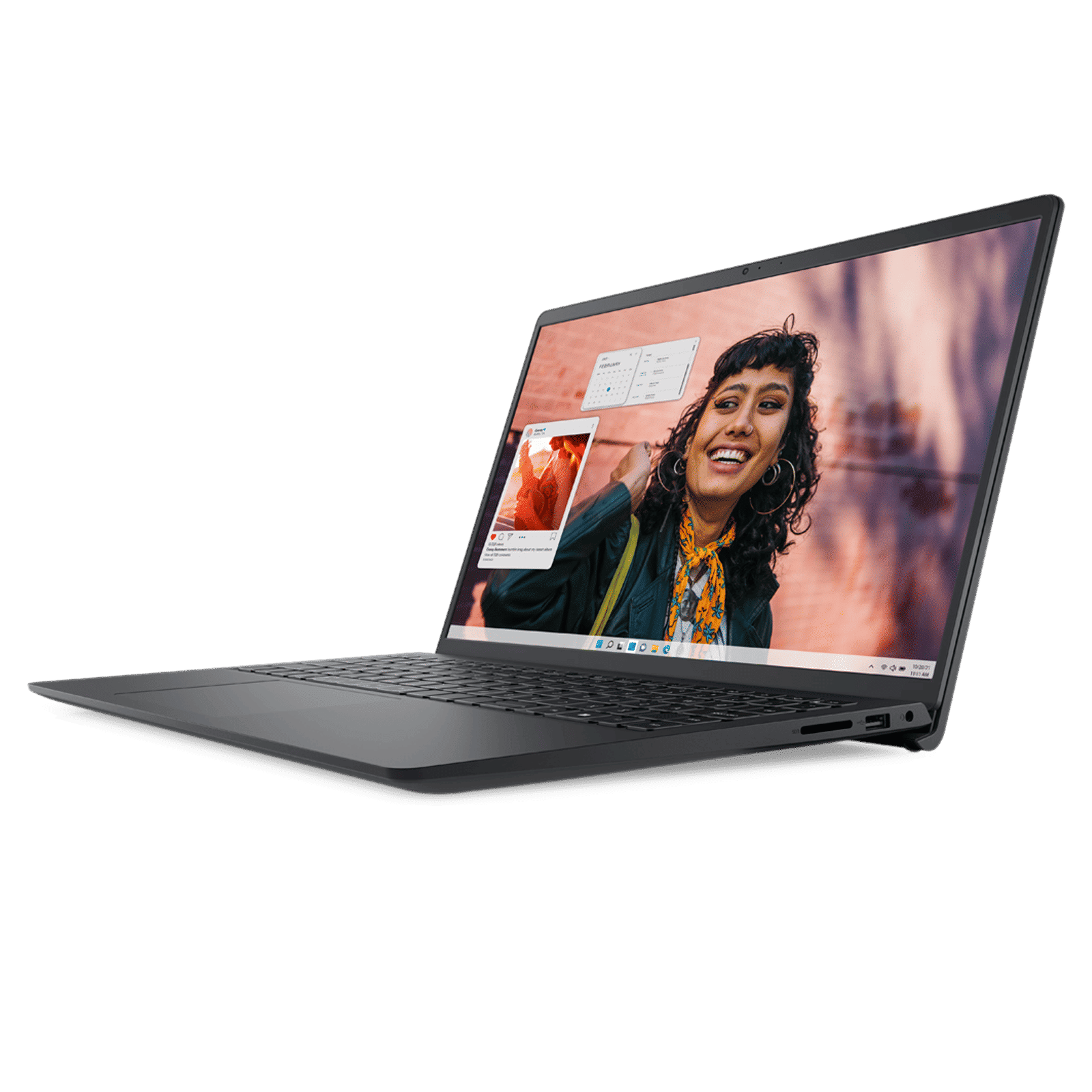 DELL DC 15250 Intel Core 3 Thin & Light Laptop (16GB, 512GB SSD, Windows 11, 15.6 inch Full HD Display, MS Office Home 2024, Carbon Black, 1.66 KG)