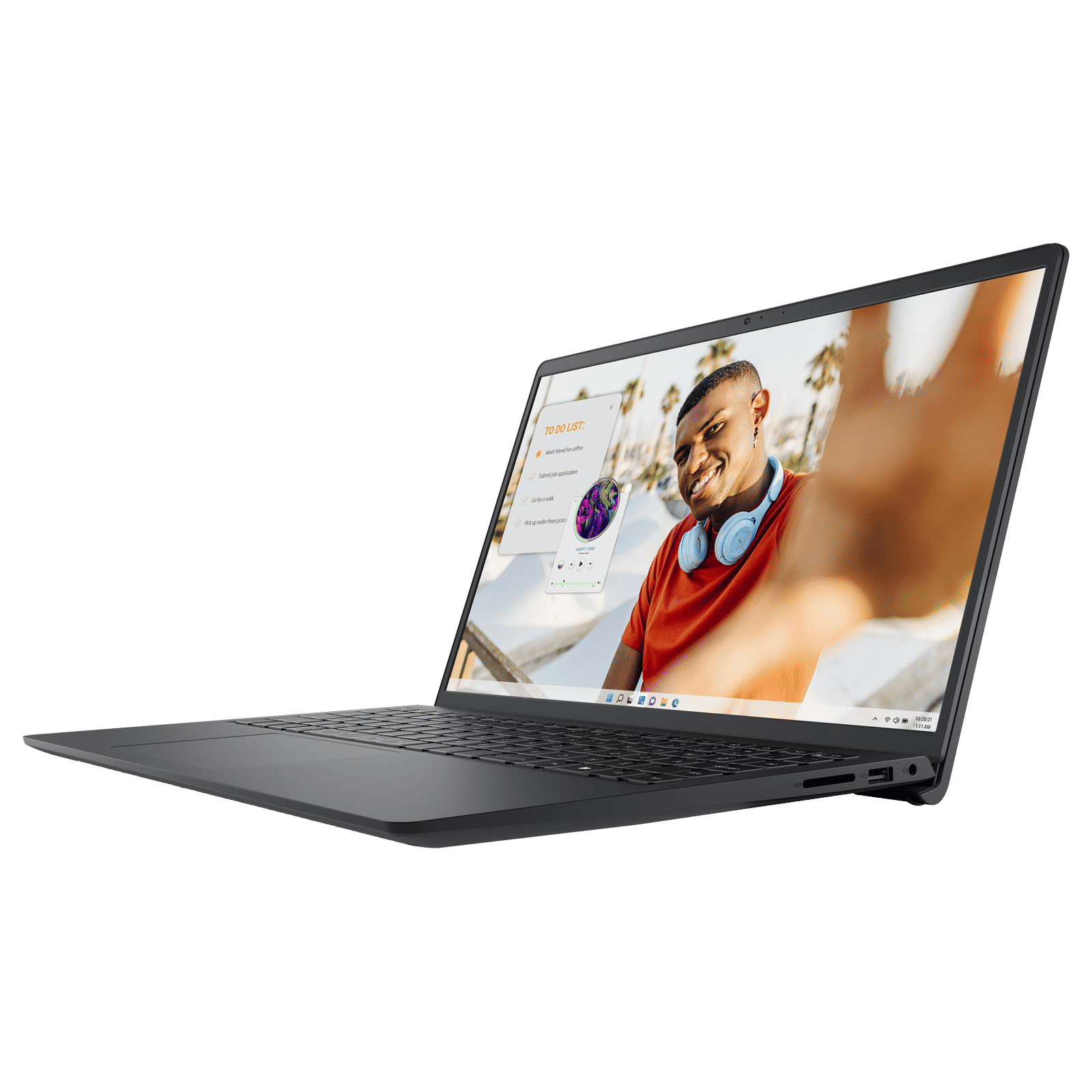 DELL DC15255 AMD Ryzen 3 Thin & Light Laptop (8GB, 512GB SSD, Windows 11, 15.6 inch Full HD IPS Display, MS Office Home 2024, Carbon Black, 1.66 KG)