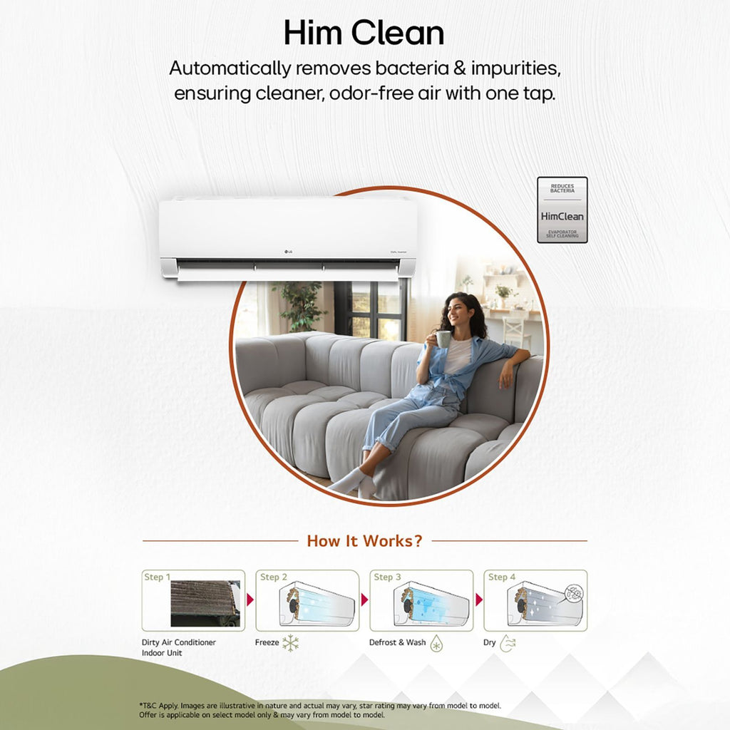 LG 6 in 1 Convertible 1.5 Ton 3 Star Inverter Split AC with Monsoon Comfort Feature (2025 Model, Copper Condenser, ASQ18ANXEAMLG)