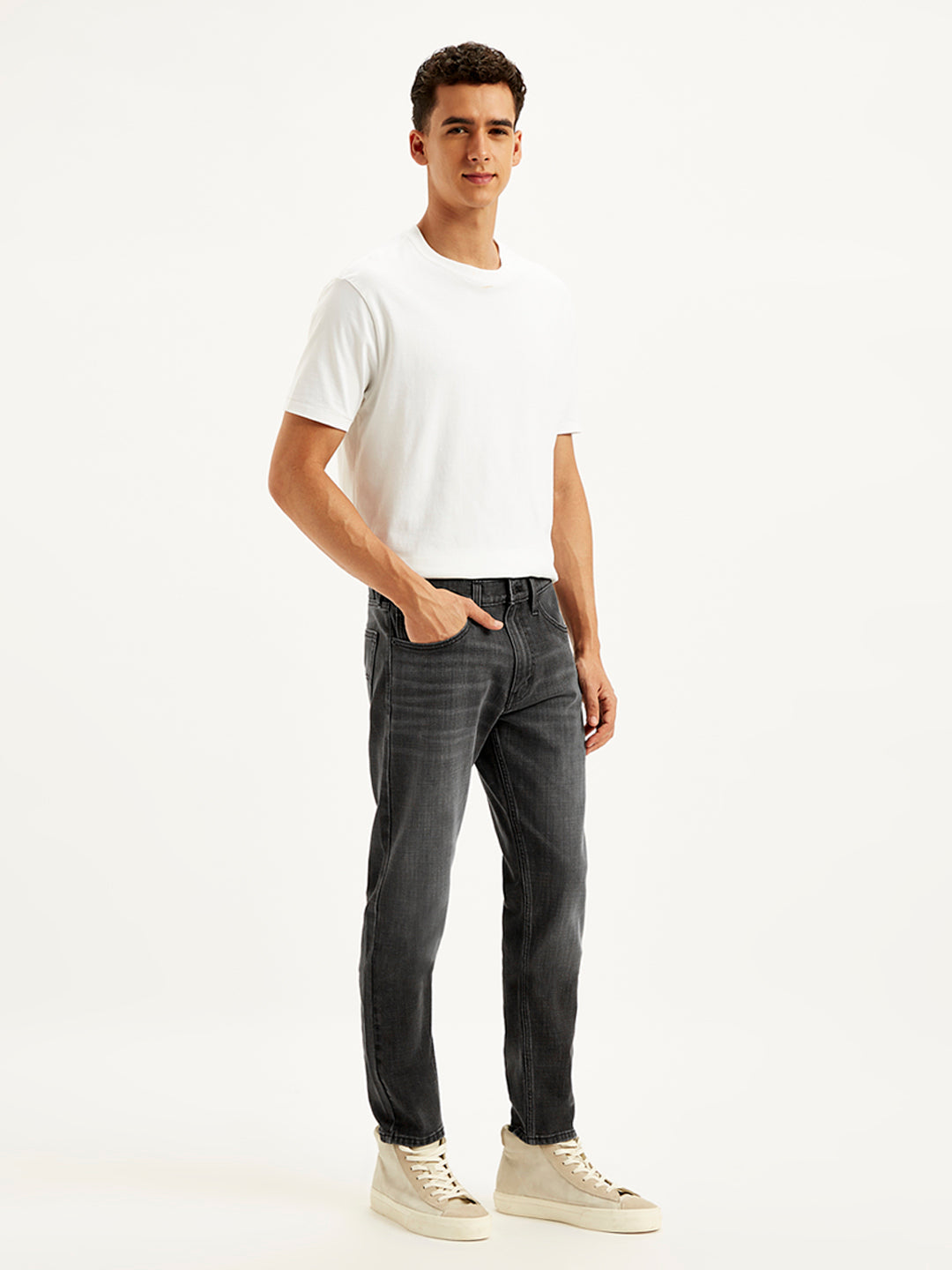 Men's 512 Charcoal Grey Slim Tapered Fit Mid Rise Jeans