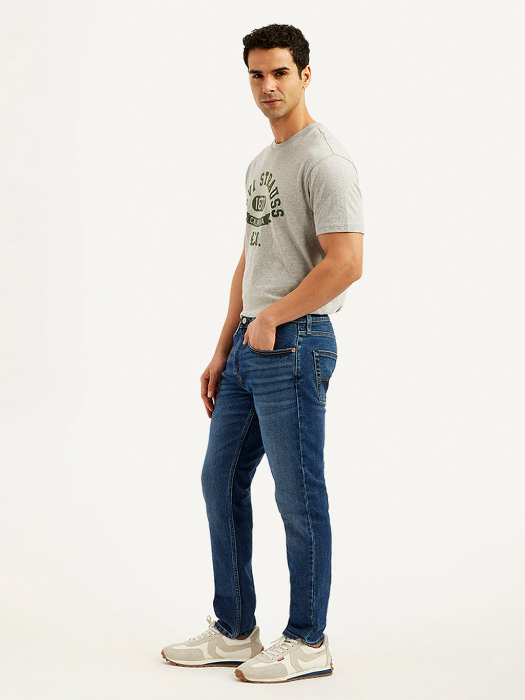 Men's 512 Blue Slim Tapered Fit Mid Rise Jeans