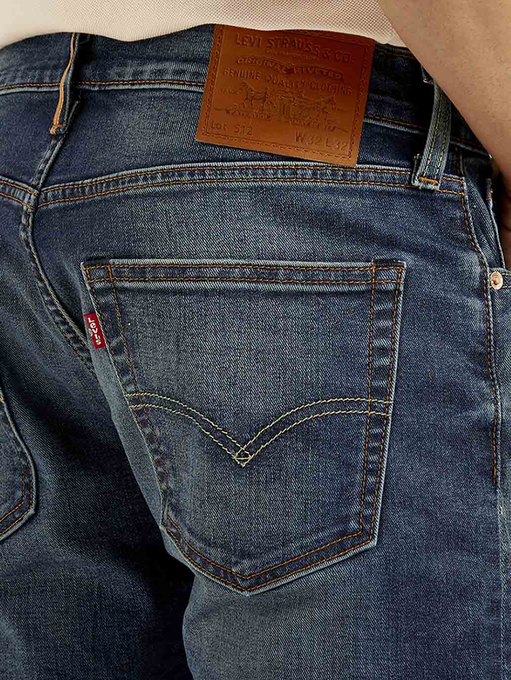 Men's 512 Blue Slim Tapered Fit Mid Rise Jeans