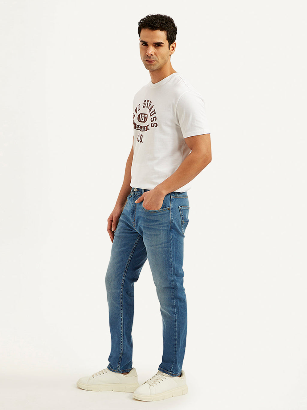 Men's 512 Blue Slim Tapered Fit Mid Rise Jeans