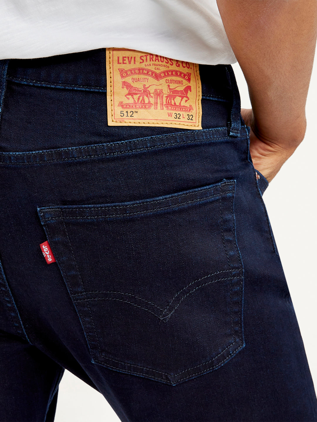 Men's 512 Navy Blue Slim Tapered Fit Mid Rise Jeans