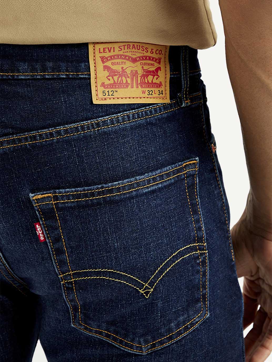 Men's 512 Navy Slim Tapered Fit Mid Rise Jeans