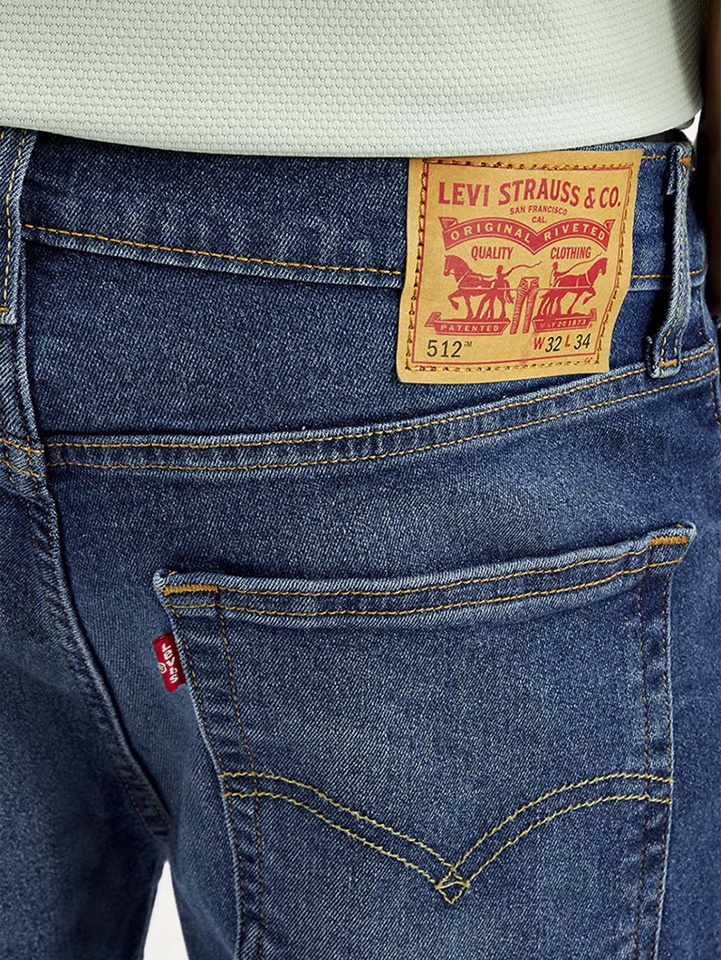 Men's 512 Blue Slim Tapered Fit Mid Rise Jeans